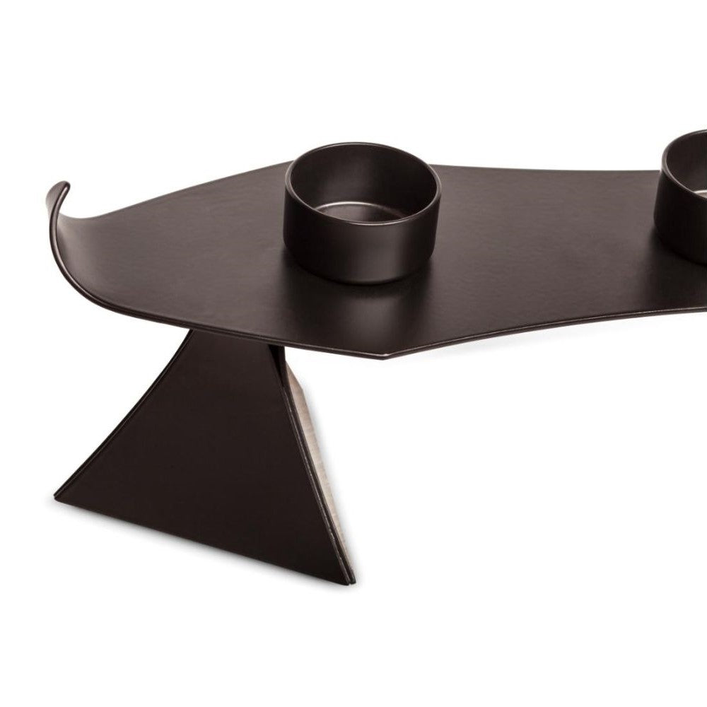 Decorative Triple Black Metal Tealight Holders On Stand