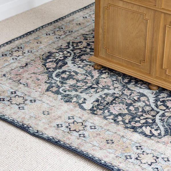 Deep Textured Floor Accent Midnight Rug - 290x200cms