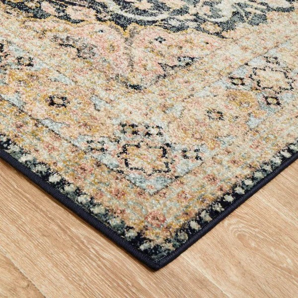 Deep Textured Floor Accent Midnight Rug - 290x200cms