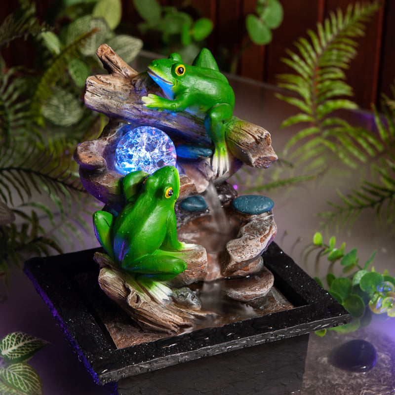 Delightful and Whimsical Twig Frogs Water Fountain