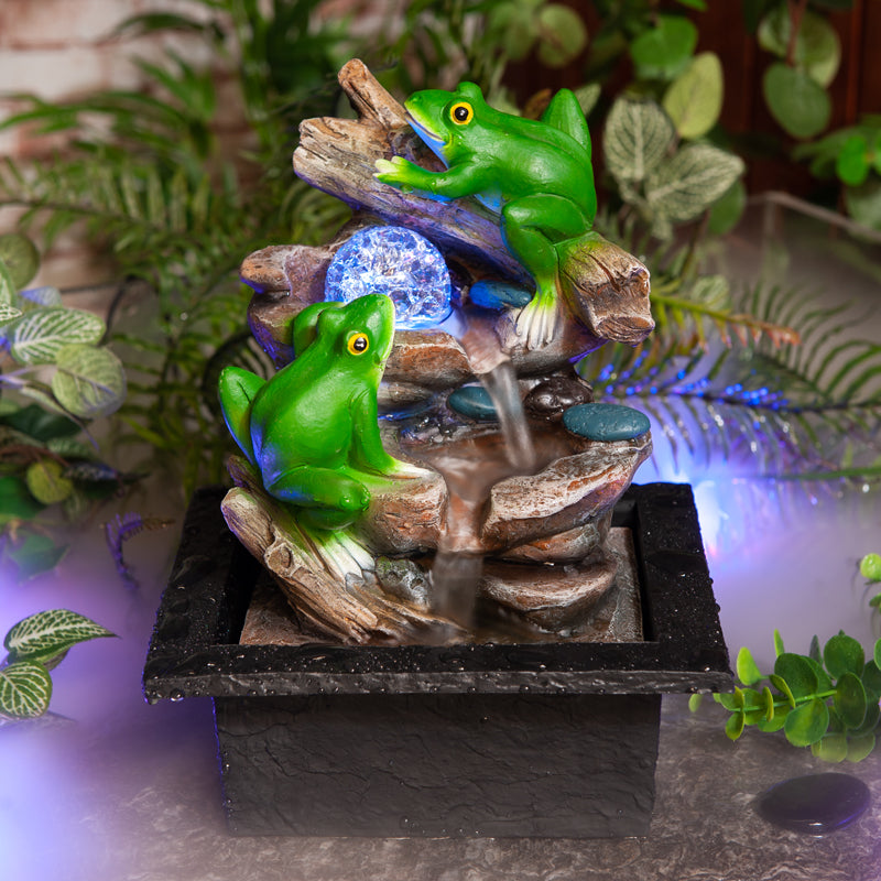 Delightful and Whimsical Twig Frogs Water Fountain