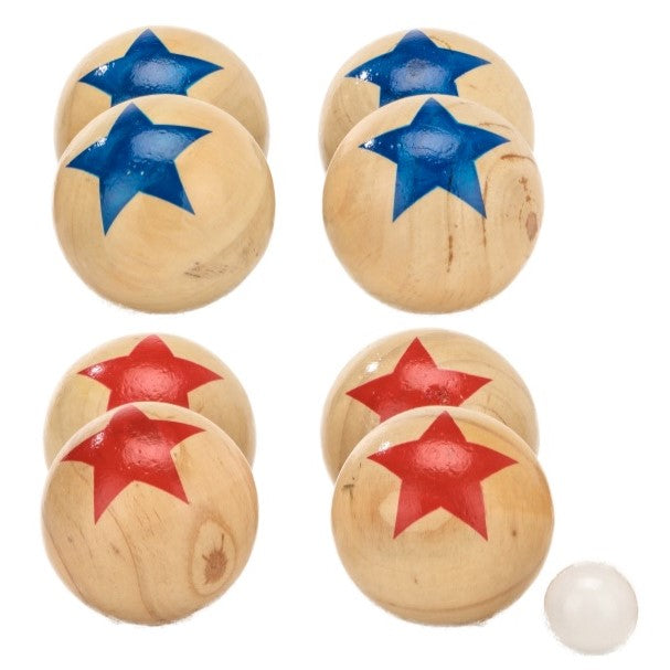 Deluxe 8 Wooden Ball Bowls Bocce Game Set