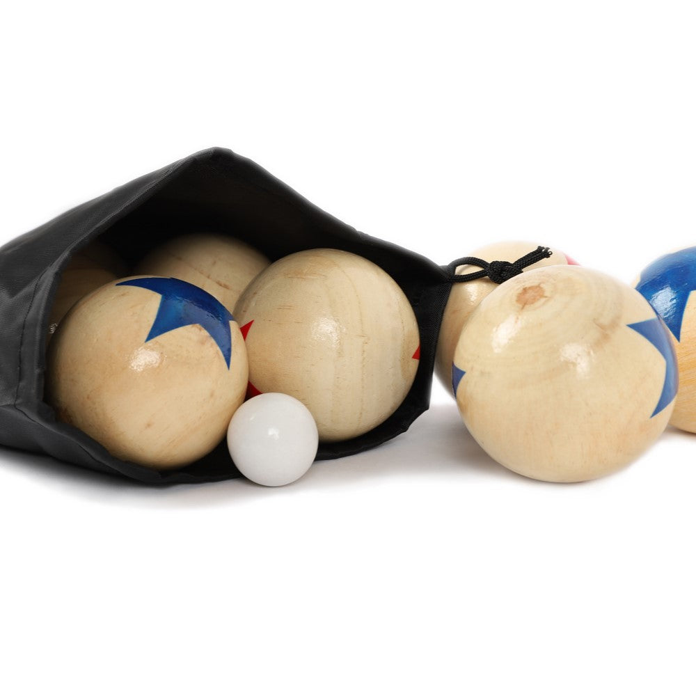 Deluxe 8 Wooden Ball Bowls Bocce Game Set