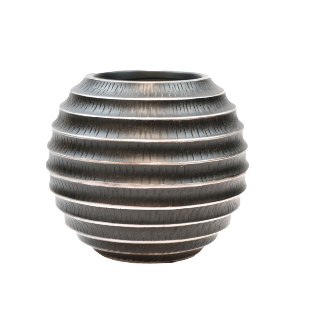 Designer Black Striped Flower Pot