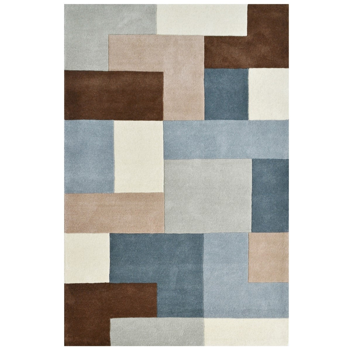 Designer Blocks Handmade Wool Rug - Grey (Available in 3 Sizes)