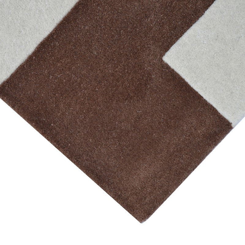 Designer Blocks Handmade Wool Rug - Grey (Available in 3 Sizes)