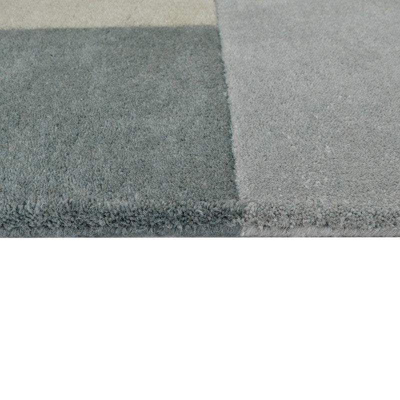 Designer Blocks Handmade Wool Rug - Grey (Available in 3 Sizes)