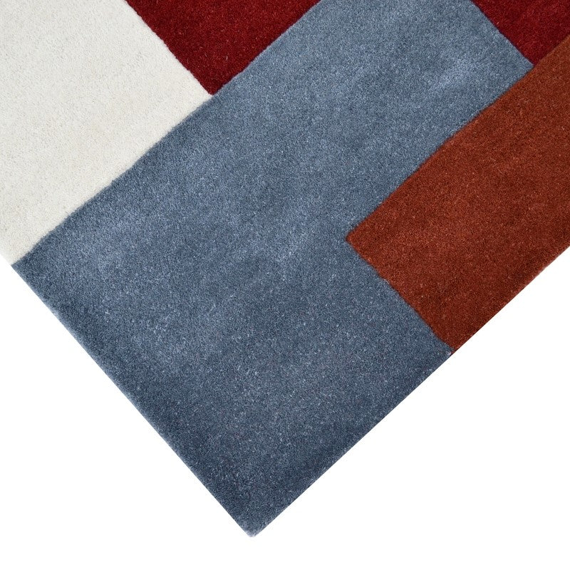 Designer Blocks Handmade Wool Rug - Terracotta (Available in 3 Sizes)