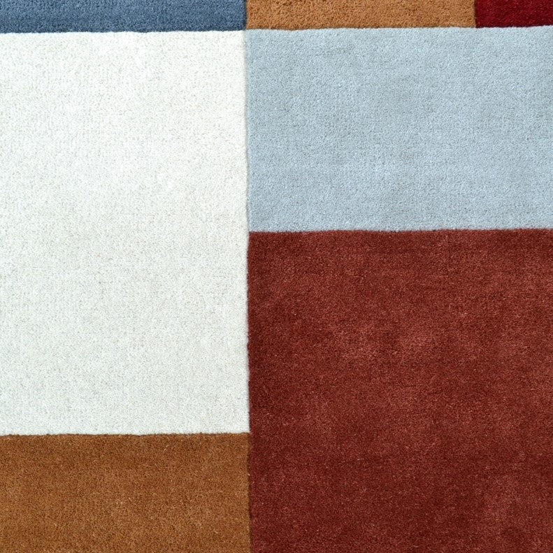 Designer Blocks Handmade Wool Rug - Terracotta (Available in 3 Sizes)