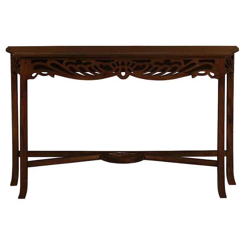 Designer Carved Sofa Table 120cm - Brown