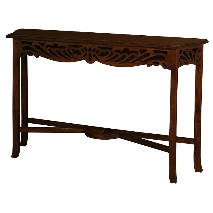 Designer Carved Sofa Table 120cm - Brown