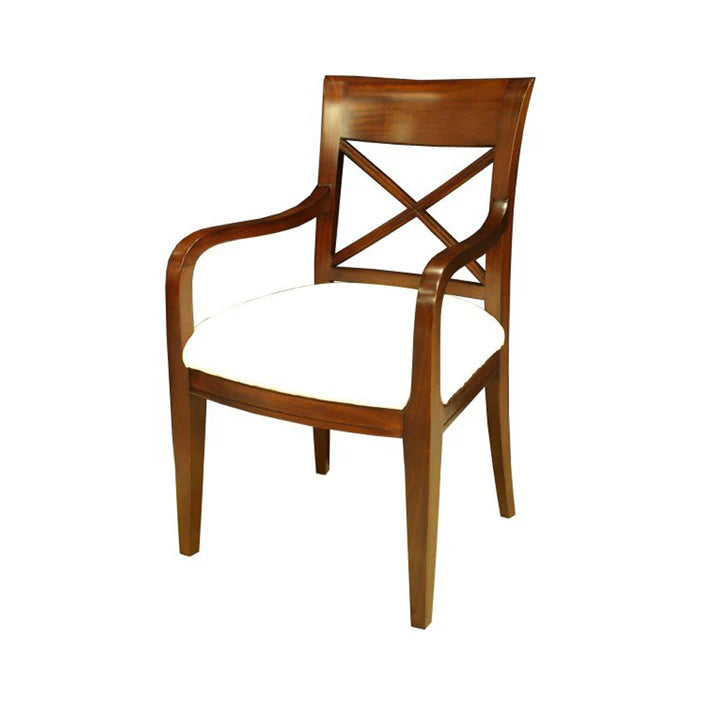 Designer Criss Cross Back Dining Chair - Light Mahogany