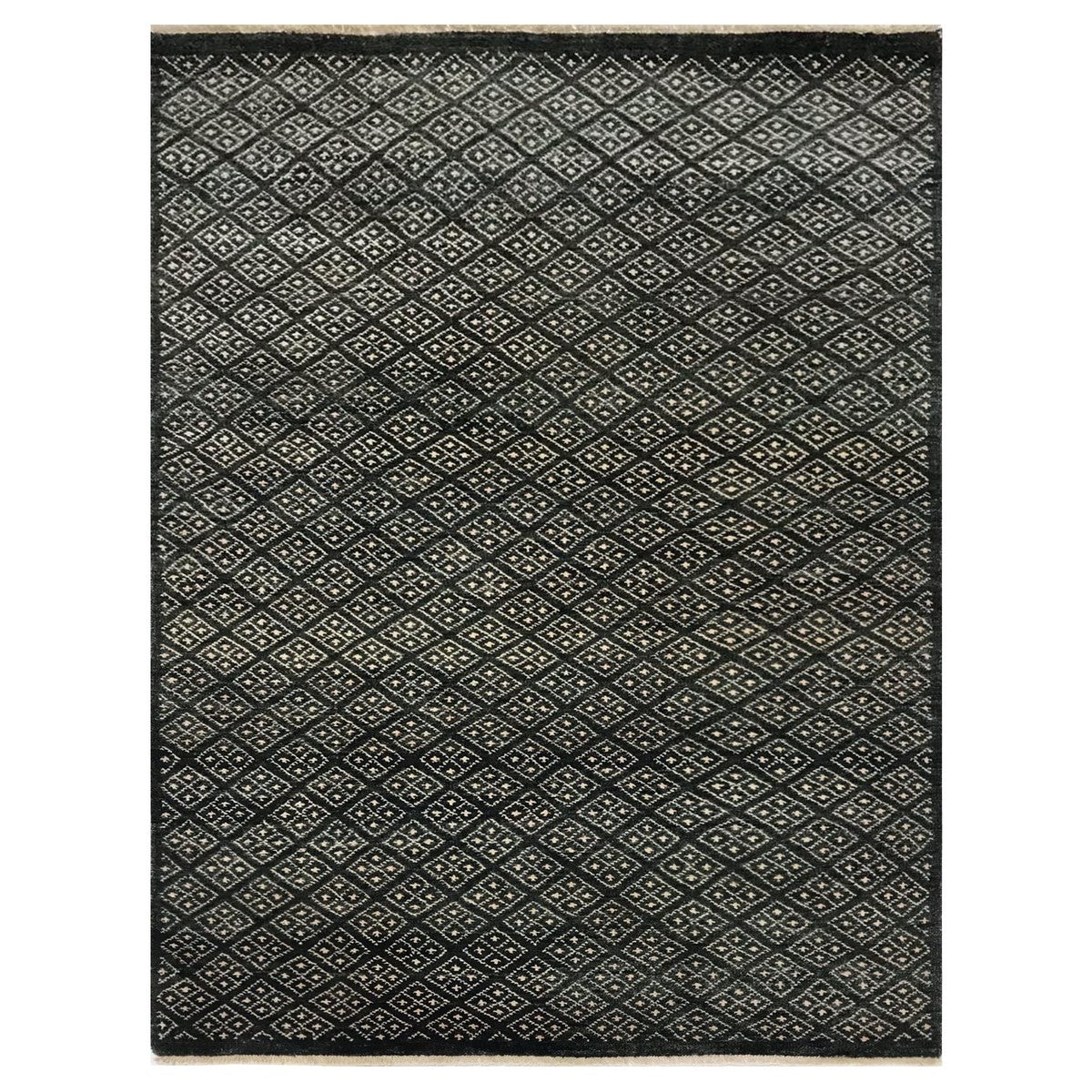 Designer Diamond Pattern Handwoven Woolen Rug (Available in 2 Sizes)