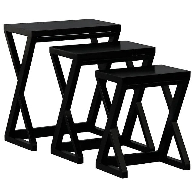 Designer Nest of Table (Set of 3) - Black