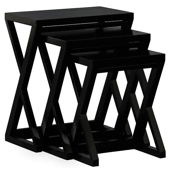 Designer Nest of Table (Set of 3) - Black