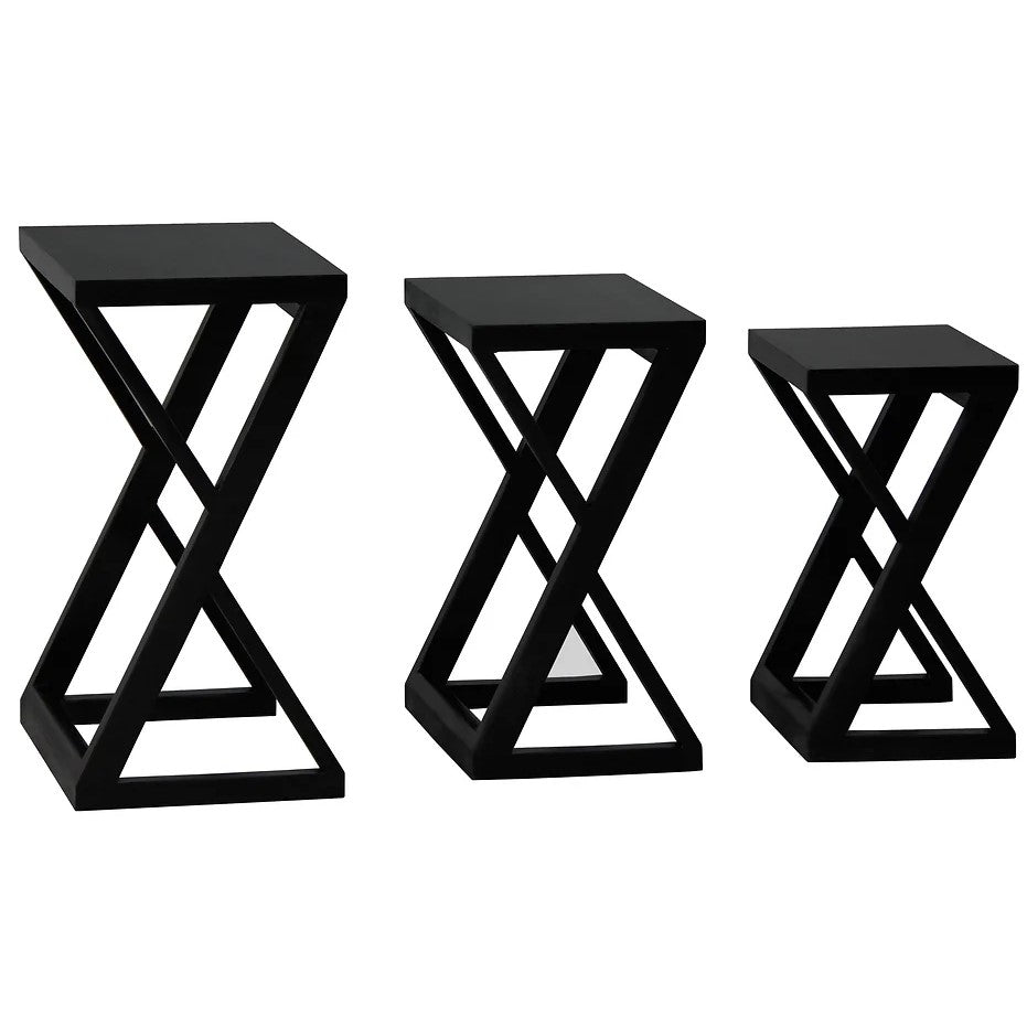 Designer Nest of Table (Set of 3) - Black