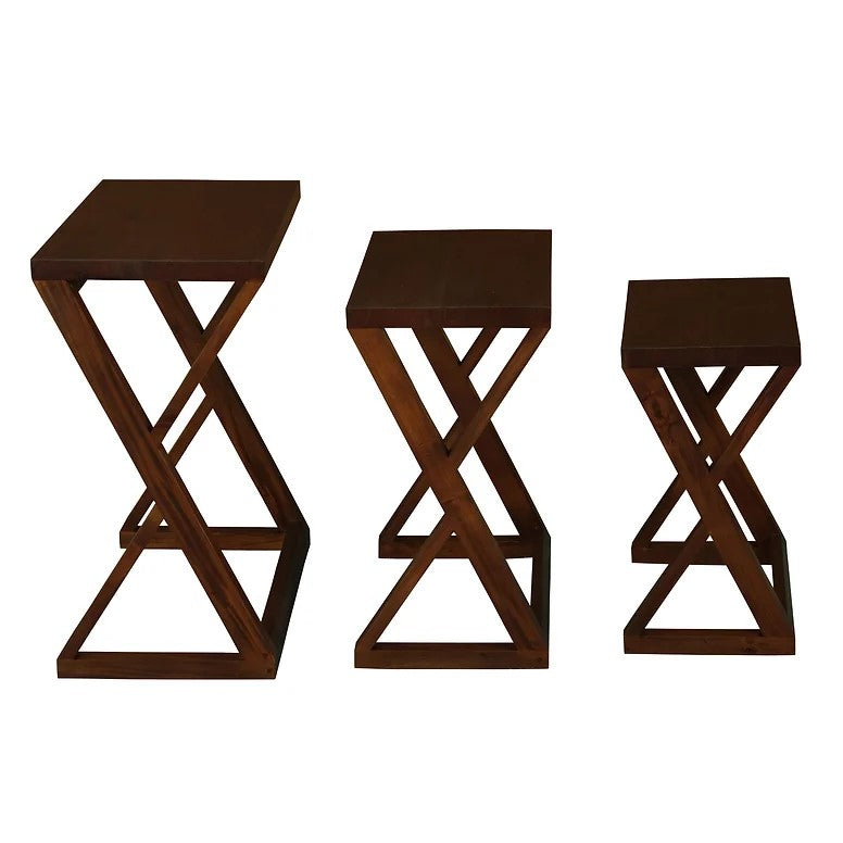 Designer Nest of Table (Set of 3) - Brown