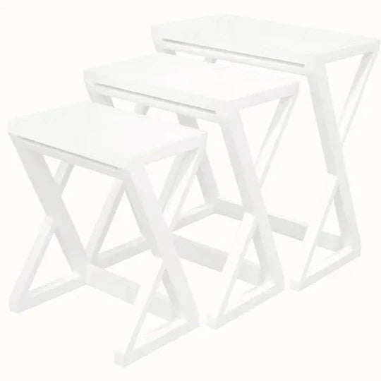 Designer Nest of Table (Set of 3) - White