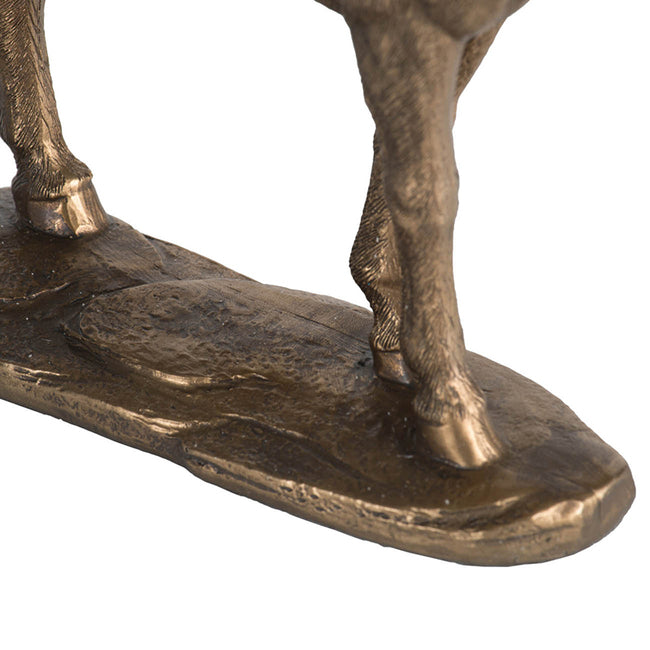 Detailed Horse Statue in Rustic Gold Finish - 18cm