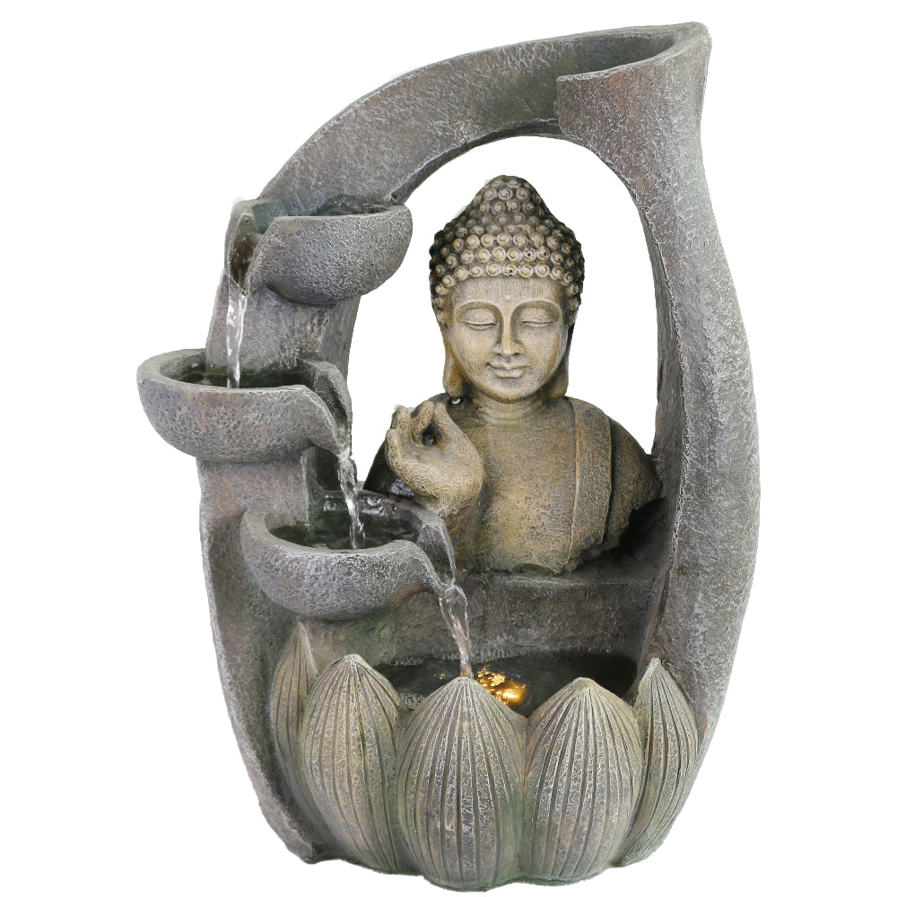 Dewdrop Buddha Polyresin Fountain Tabletop Decor