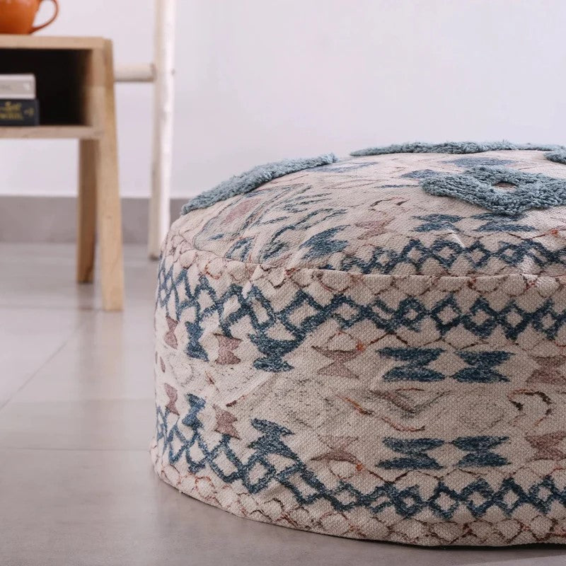 Diamond Design Round Ottoman Cover