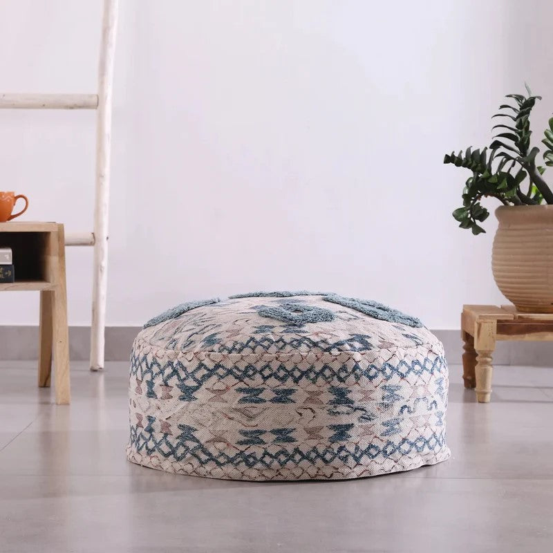 Diamond Design Round Ottoman Cover