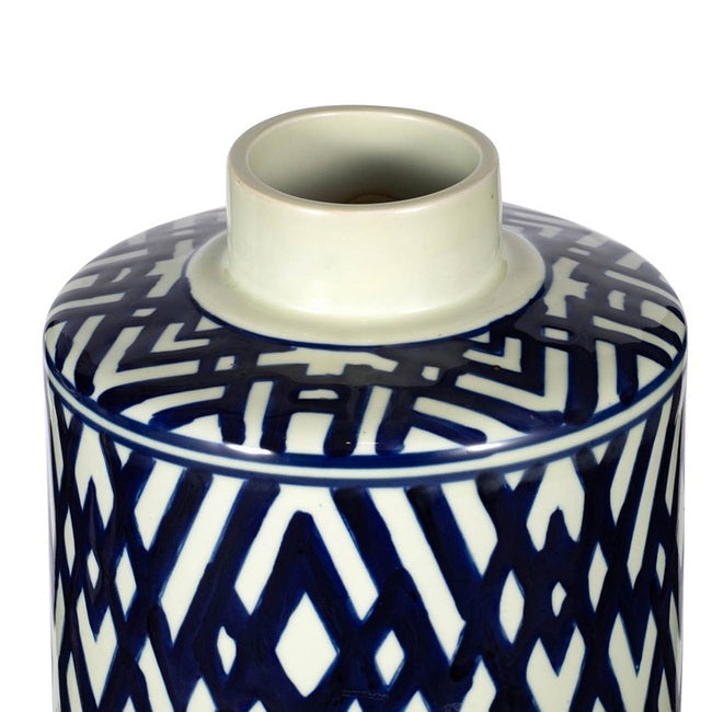 Diamond Pattern Porcelain Jar With Lid