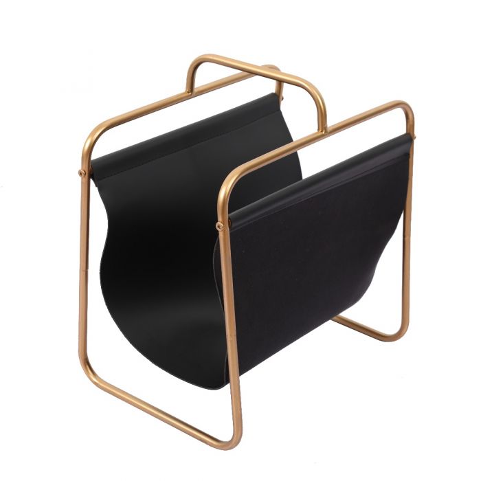 Dickson Modern Leather Metal Frame Magazine Holder - 44cms