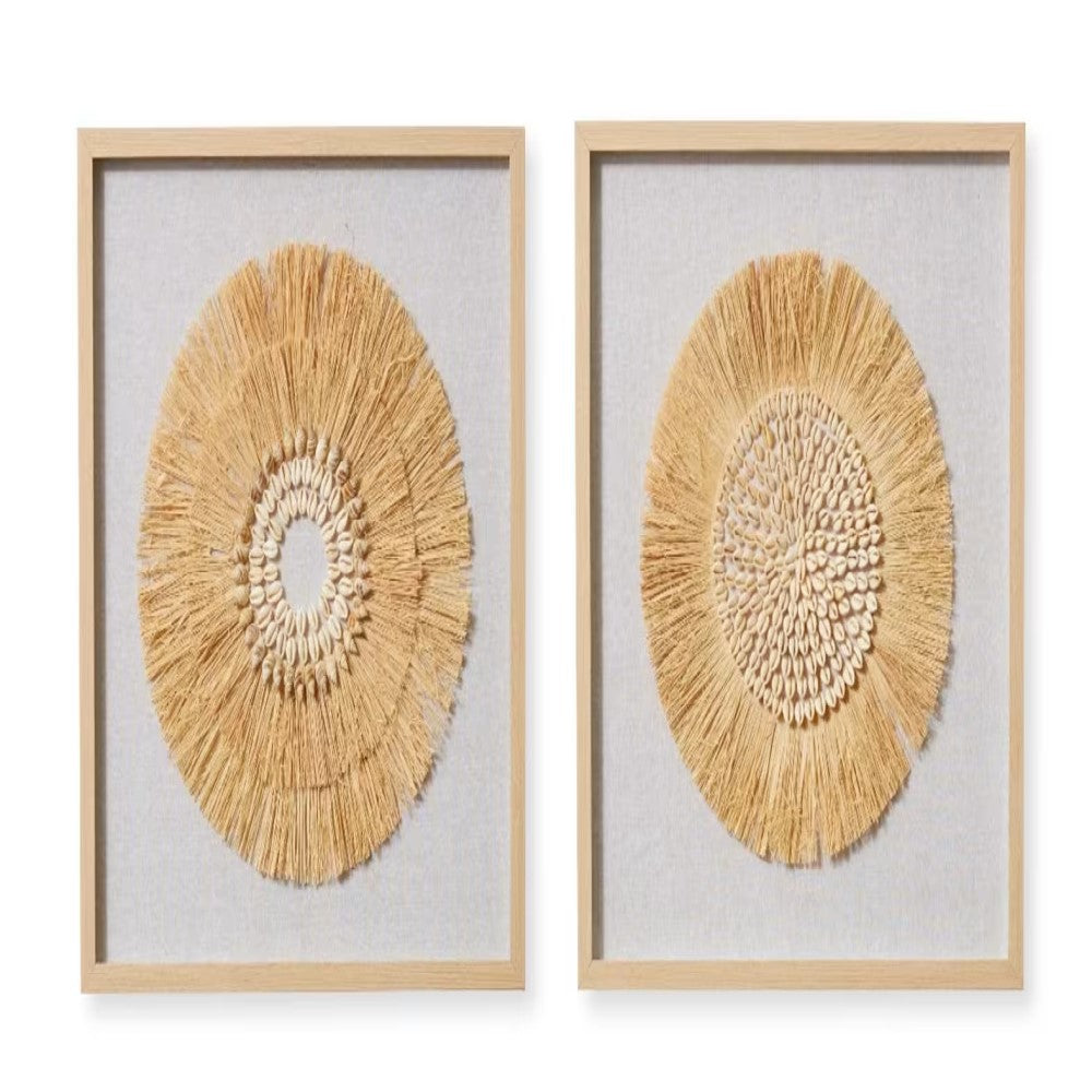 2 Assorted Diego Shell Wall Art - 60 x 60cms