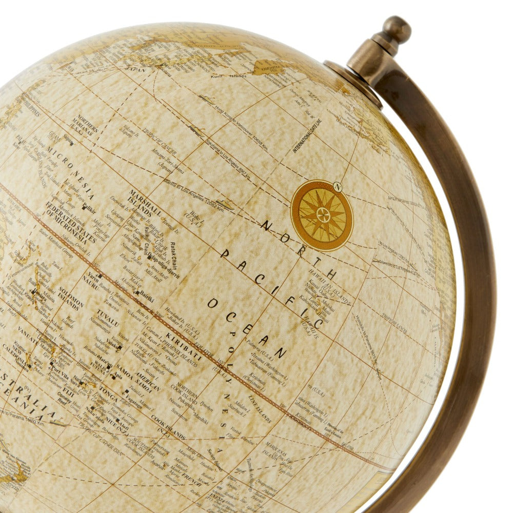 Discovery World Globe Wooden Base 20cms - Ivory