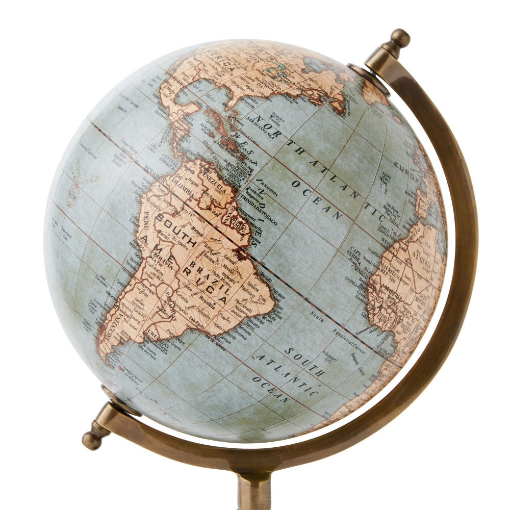 Discovery World Globe Wooden Base 20cms - Blue