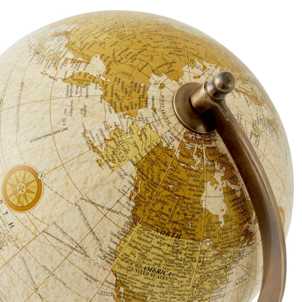 Discovery World Globe Wooden Base 20cms - Ivory