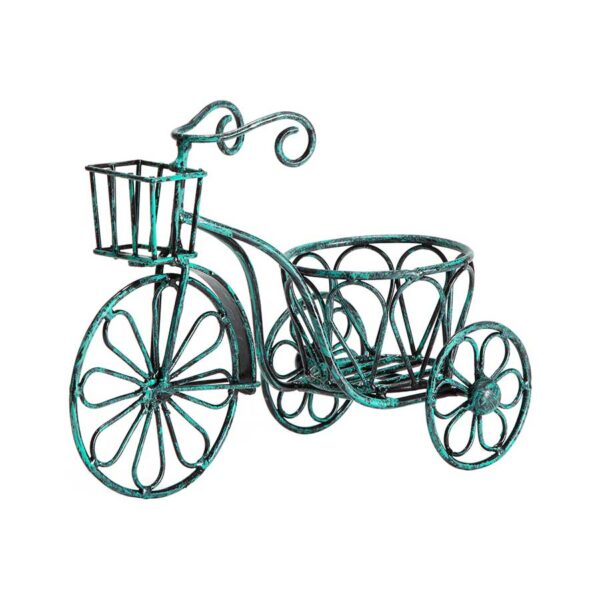 Distressed Aqua Small Bicycle Planter