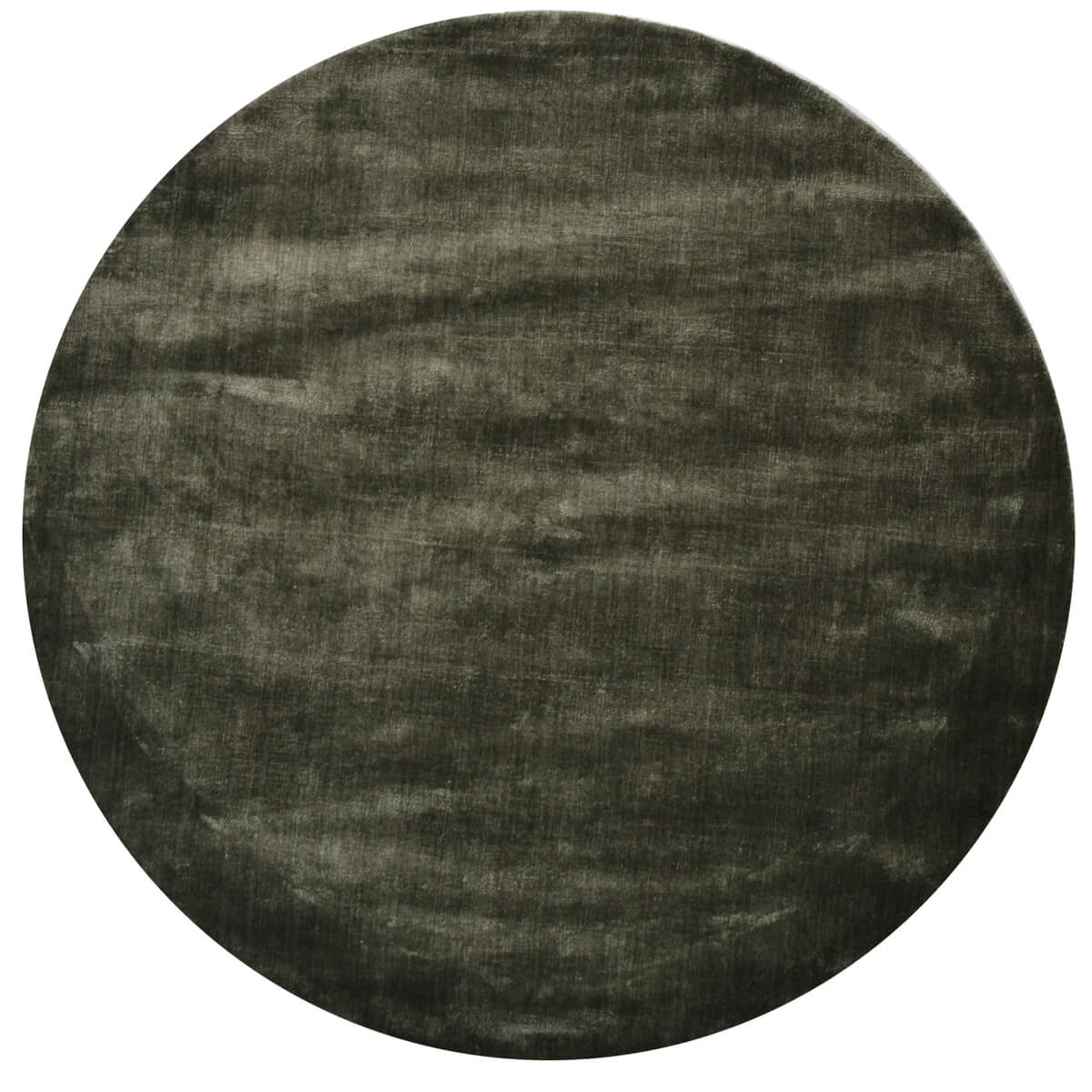 Distressed Green Handmade Viscose Rug - Round