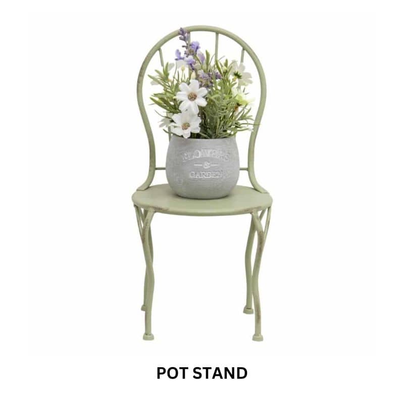 Distressed Green Mini Chair Display / Pot Stand - 39.5cms