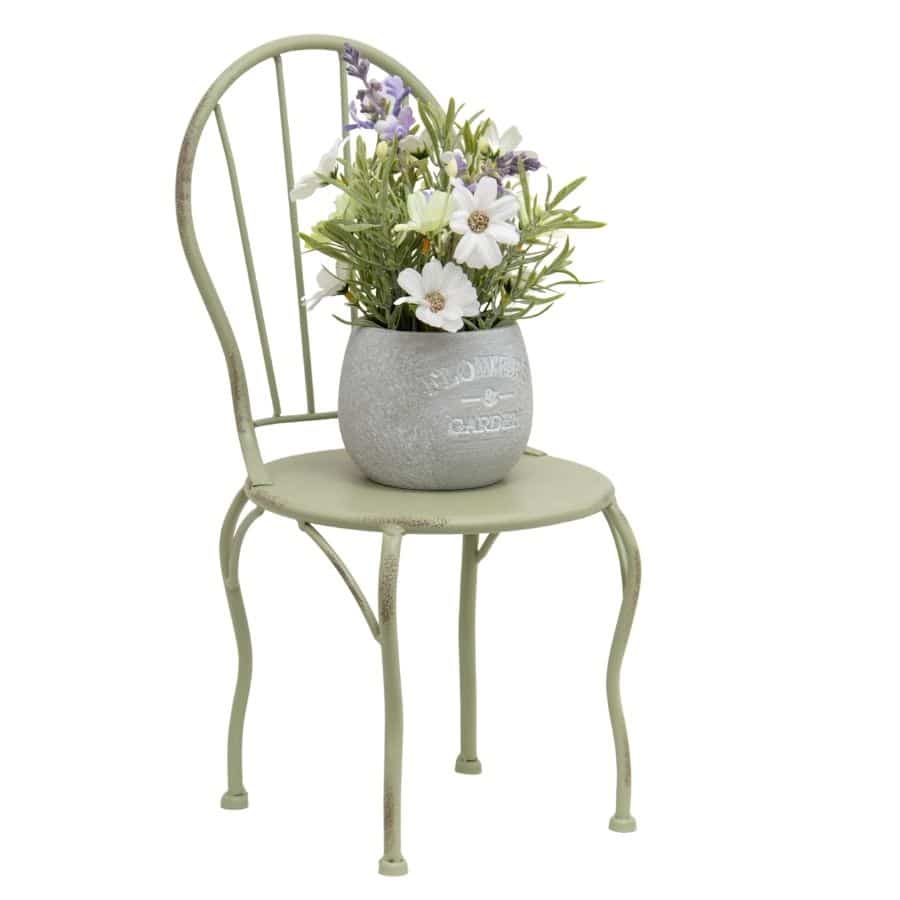 Distressed Green Mini Chair Display / Pot Stand - 39.5cms