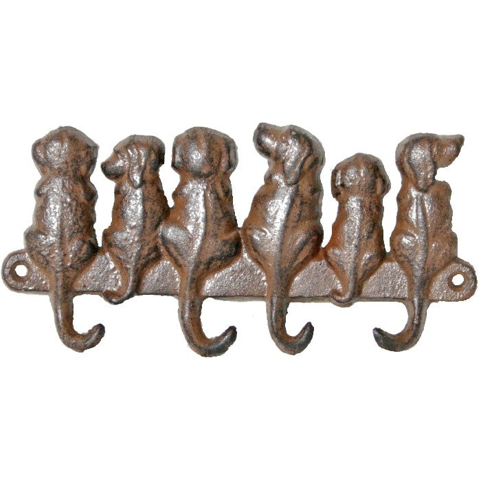 Doggy Gang 4 Hooks Cast Iron Wall Hanging