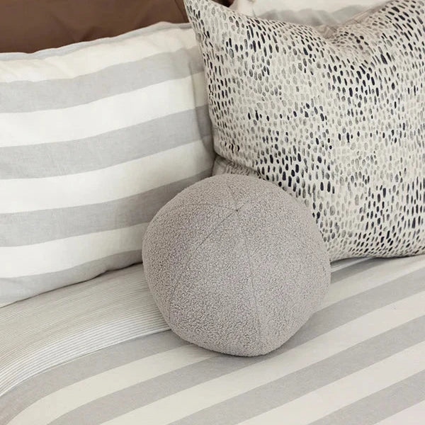 Dove Grey Boucle Ball Cushion with Insert - 30cms