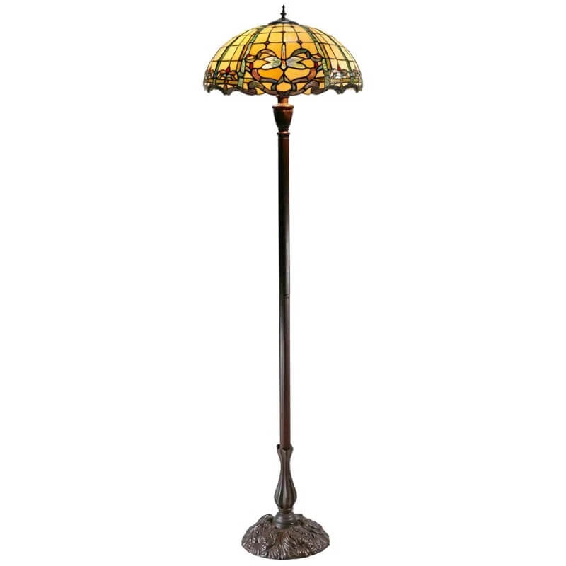 Dragonfly Tiffany Stained Glass Floor Lamp