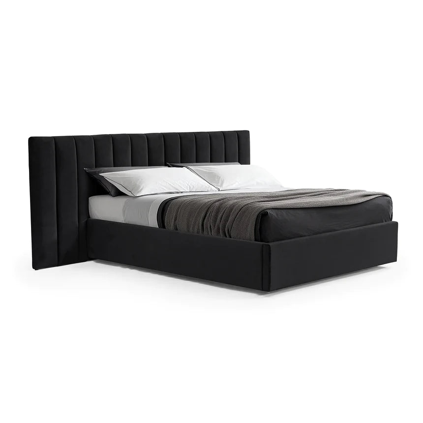 Dream Weave Velvet Bed Frame - Black (Queen)