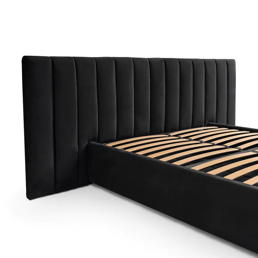 Dream Weave Velvet Bed Frame - Black (Queen)