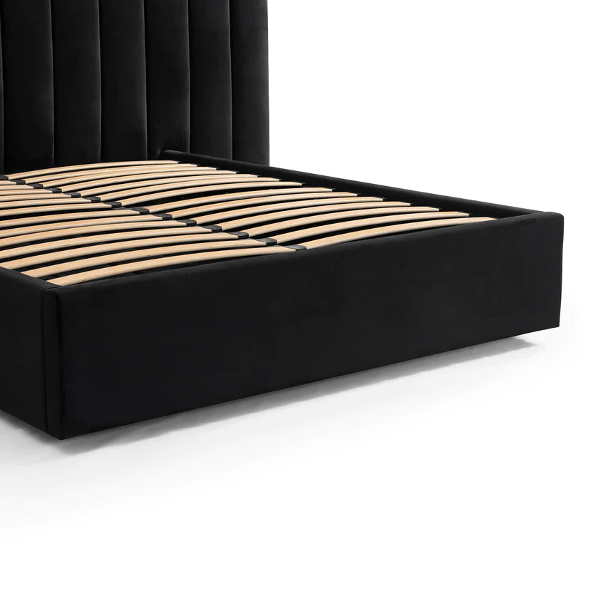 Dream Weave Velvet Bed Frame - Black (Queen)