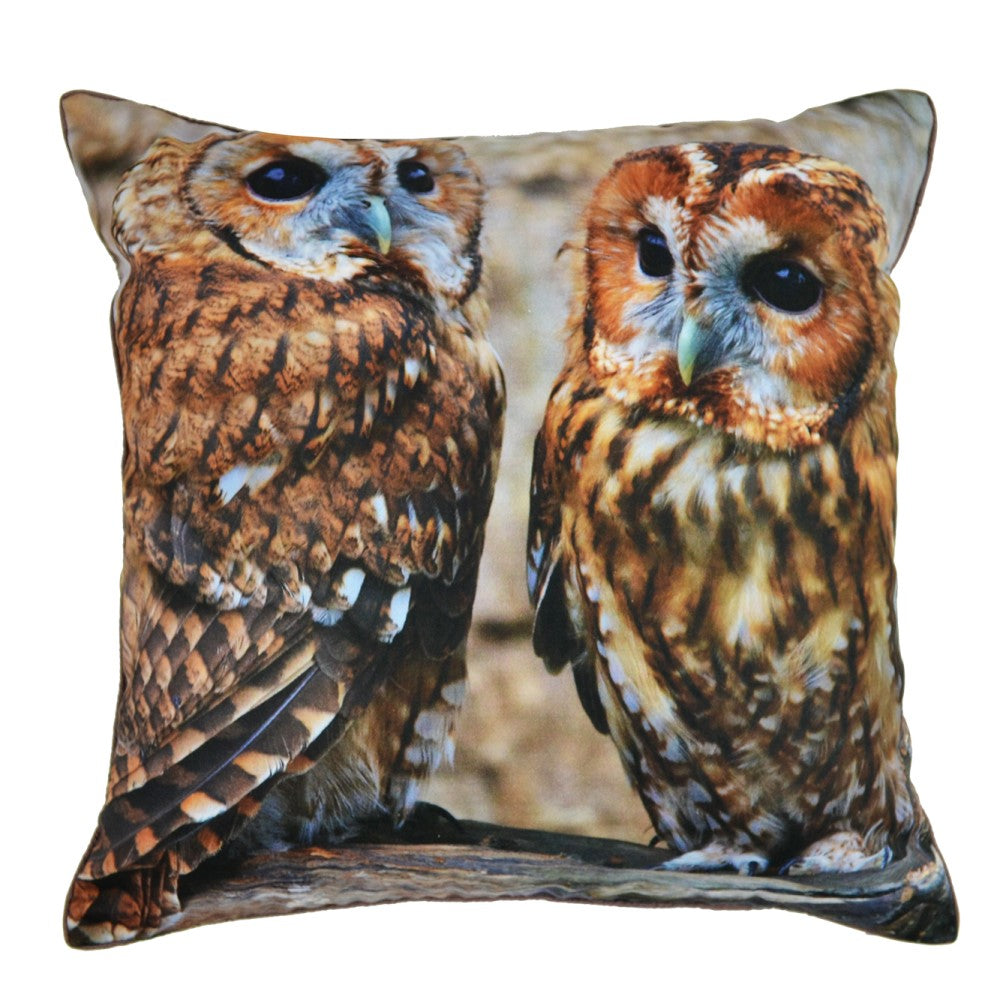 Dual Owl Cushion With Recycled Fill 45 X 45cms