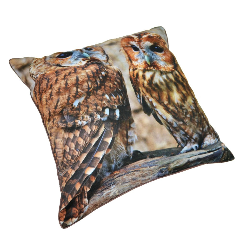 Dual Owl Cushion With Recycled Fill 45 X 45cms