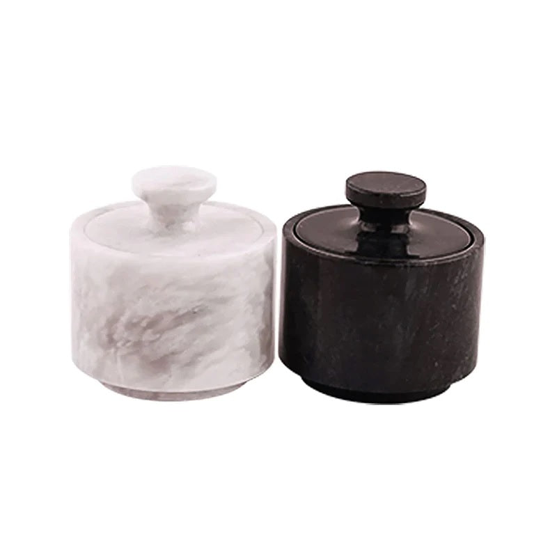 Duo-Tone Handmade Marble Spice Server - Black & White