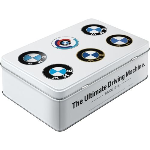 Durable BMW Logo Evolution Tin Flat Storage Box