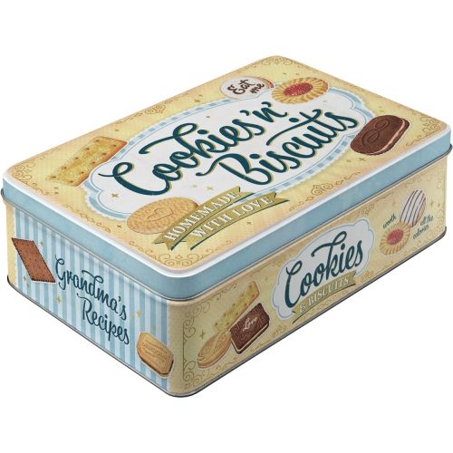 Durable Cookies 'n' Biscuits Tin Flat Storage Box