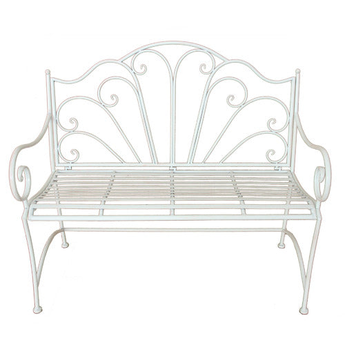 Durable Distressed Finish Metal Garden Bench