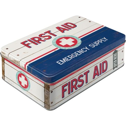 Durable First Aid II Tin Flat Storage Box