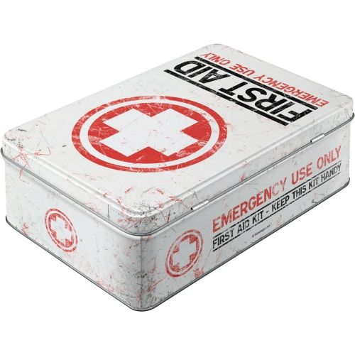 Durable First Aid Kit Tin Flat Storage Box